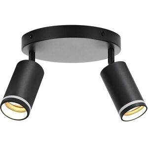 NETTLIFE LED - kattovalaisin 2 liekkiä - musta kattovalaisin GU10 kääntyvä kohdevalo puinen ilman lamppua NETTLIFE LED - kattovalaisin 2 liekkiä - musta kattovalaisin GU10 kääntyvä kohdevalo puinen ilman lamppua