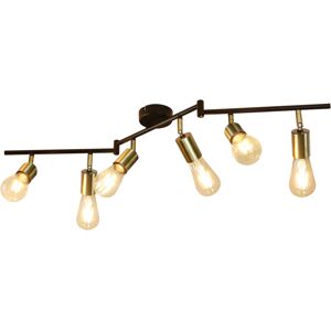 NETTLIFE 6- lamppuinen kattokohdevalaisin E27 retro vintage kultainen metallinen kääntyvä kattovalaisin makuuhuoneeseen 25 W (polttimot eivät sisälly) NETTLIFE 6- lamppuinen kattokohdevalaisin E27 retro vintage kultainen metallinen kääntyvä kattovalaisin makuuhuoneeseen 25 W (polttimot eivät sisälly)
