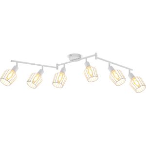 NETTLIFE - kattovalaisin 6 E14- lamppua, retrotyylinen kattokohdevalo, valkoinen, säädettävä, 350° LED NETTLIFE - kattovalaisin 6 E14- lamppua, retrotyylinen kattokohdevalo, valkoinen, säädettävä, 350° LED