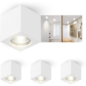ZMH Moderni LED-kattovalaisin valkoisesta kipsistä upotetulla GU10-kohdevalolla olohuoneeseen ZMH Moderni LED-kattovalaisin valkoisesta kipsistä upotetulla GU10-kohdevalolla olohuoneeseen