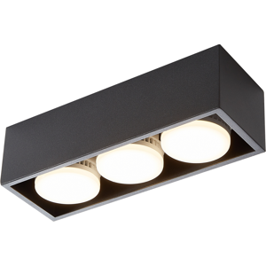 NETTLIFE 3 LED - pinta - asennettavaa kattokohdevaloa neliönmuotoinen musta säädettävä lämmin valkoinen 3x5W GX53 NETTLIFE 3 LED - pinta - asennettavaa kattokohdevaloa neliönmuotoinen musta säädettävä lämmin valkoinen 3x5W GX53