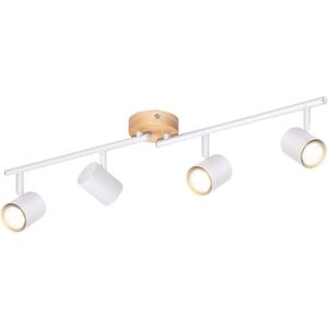 NETTLIFE LED - kattovalaisin 4 liekkiä - valkoinen kattovalaisin GU10 kääntyvä kohdevalo puinen ilman lamppua NETTLIFE LED - kattovalaisin 4 liekkiä - valkoinen kattovalaisin GU10 kääntyvä kohdevalo puinen ilman lamppua