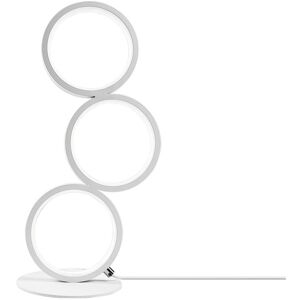 NETTLIFE LED-pöytävalaisin himmennettävä yöpöytävalaisin kosketusnäyttö moderni muotoilu metallirengas valkoinen alumiinitutkimus NETTLIFE LED-pöytävalaisin himmennettävä yöpöytävalaisin kosketusnäyttö moderni muotoilu metallirengas valkoinen alumiinitutkimus