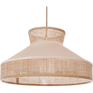 Beliani ripustettava lamppu luonnollinen beigen väri ratán samettisävy boho valaistus Beliani ripustettava lamppu luonnollinen beigen väri ratán samettisävy boho valaistus