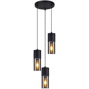 NETTLIFE - riippuvalaisin, 3- lamppuinen, lasinen, riippuvalaisin, E27, LED - pyöreä, musta, riippuvalaisin NETTLIFE - riippuvalaisin, 3- lamppuinen, lasinen, riippuvalaisin, E27, LED - pyöreä, musta, riippuvalaisin