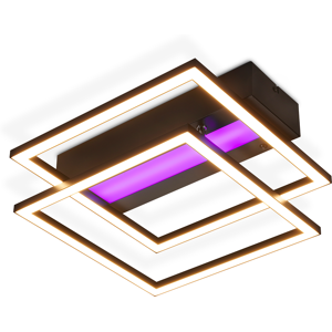 NETTLIFE LED - kattovalaisin olohuoneeseen, 2 kehystä, musta, moderni, neliönmuotoinen, himmennettävä, ihanteellinen eteiseen NETTLIFE LED - kattovalaisin olohuoneeseen, 2 kehystä, musta, moderni, neliönmuotoinen, himmennettävä, ihanteellinen eteiseen