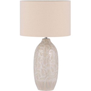 Beliani Pöytävalaisin SALZA keramiikka Beige Beliani Pöytävalaisin SALZA keramiikka Beige