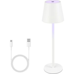 NETTLIFE langaton pöytävalaisin, ladattava LED-valaisin RGB-väreillä, kosketushimmennys, valkoinen, USB-akku 2600 mAh NETTLIFE langaton pöytävalaisin, ladattava LED-valaisin RGB-väreillä, kosketushimmennys, valkoinen, USB-akku 2600 mAh