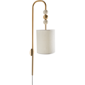 Beliani Seinävalaisin LOKY metalli Messinki/beige Beliani Seinävalaisin LOKY metalli Messinki/beige