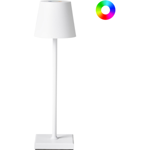Beliani Valira Kannettava Valkoinen Alumiini Metall RGB LED Pöytävävalo Beliani Valira Kannettava Valkoinen Alumiini Metall RGB LED Pöytävävalo