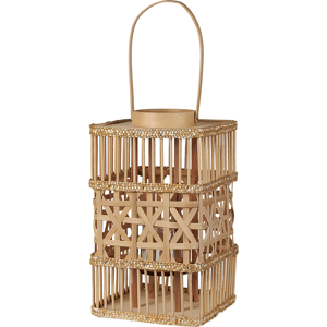 Beliani LUMBIS Lyhty - Käsintehty bambu kynttilälyhty 35cm Boho tyyli Sisätilat Beliani LUMBIS Lyhty - Käsintehty bambu kynttilälyhty 35cm Boho tyyli Sisätilat