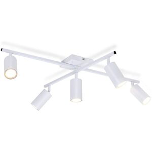 NETTLIFE - kattovalaisin valkoinen LED - kattospottivalaisin GU10 5 liekkiä moderni olohuone 330° kääntyvä teollisuustyyli NETTLIFE - kattovalaisin valkoinen LED - kattospottivalaisin GU10 5 liekkiä moderni olohuone 330° kääntyvä teollisuustyyli