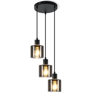 NETTLIFE musta lasinen, riippuvalaisin, halkaisija, 26cm, E27, olohuone, 3 lamppua Vintage - ruokailuhuoneen Valaisin, teollinen Valaisin NETTLIFE musta lasinen, riippuvalaisin, halkaisija, 26cm, E27, olohuone, 3 lamppua Vintage - ruokailuhuoneen Valaisin, teollinen Valaisin