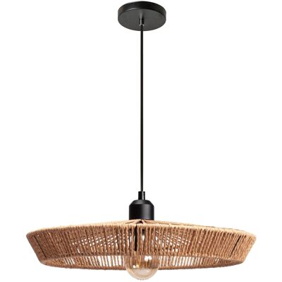 Toolight - Jute ja metallipendelilamppu - 80cm - E27 - Ruskea - Kattojen valo Toolight - Jute ja metallipendelilamppu - 80cm - E27 - Ruskea - Kattojen valo