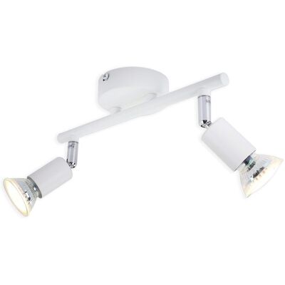 NETTLIFE LED-kattovalaisin, 2 x GU10-kohdevaloilla, valkoinen, moderni sisäkäyttöön NETTLIFE LED-kattovalaisin, 2 x GU10-kohdevaloilla, valkoinen, moderni sisäkäyttöön
