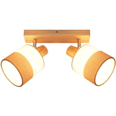 NETTLIFE LED-kattovalaisin 2 kohdevaloa kattovalaisin eteiseen puulamppu E14 vintage-tyylinen säädettävä 350° NETTLIFE LED-kattovalaisin 2 kohdevaloa kattovalaisin eteiseen puulamppu E14 vintage-tyylinen säädettävä 350°