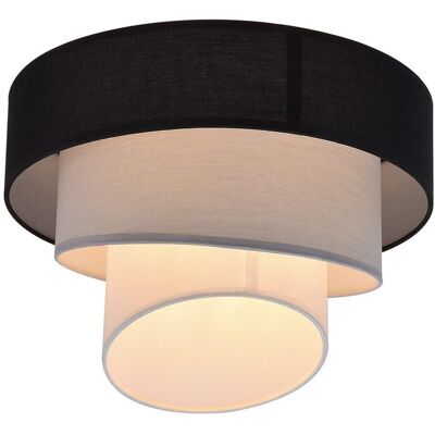 NETTLIFEKattovalaisin, olohuoneen Kattovalaisin Kangasvarjostin, Ø40cm, lämmin Valkoinen, E27, moderni, musta NETTLIFEKattovalaisin, olohuoneen Kattovalaisin Kangasvarjostin, Ø40cm, lämmin Valkoinen, E27, moderni, musta