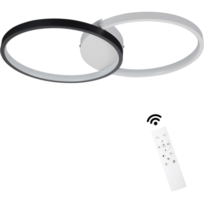 NETTLIFE 45W LED-kattovalaisin, 50CM. Himmennettävä valo (3000K-6000K), musta, kaukosäätimellä NETTLIFE 45W LED-kattovalaisin, 50CM. Himmennettävä valo (3000K-6000K), musta, kaukosäätimellä
