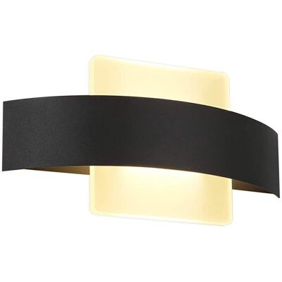 NETTLIFE LED-seinävalaisin sisäkäyttöön, käytävän valaisin, 3000K lämmin valkoinen, musta, moderni design, akryyli, yövalaisin, 6W NETTLIFE LED-seinävalaisin sisäkäyttöön, käytävän valaisin, 3000K lämmin valkoinen, musta, moderni design, akryyli, yövalaisin, 6W