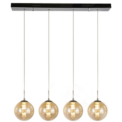 NETTLIFE Meripihkanvärinen lasinen riippuvalaisin, halkaisija 70 cm, G9, korkeussäädettävä, 4- lamppuinen NETTLIFE Meripihkanvärinen lasinen riippuvalaisin, halkaisija 70 cm, G9, korkeussäädettävä, 4- lamppuinen
