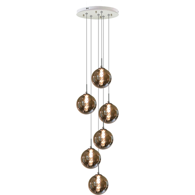 NETTLIFE Riippuvalaisin G9, harmaa lasi, Halkaisija 31cm 6 lamppua värillinen Keittiö olohuone, lamppu makuuhuone, lamppu Käytävä, lamppu NETTLIFE Riippuvalaisin G9, harmaa lasi, Halkaisija 31cm 6 lamppua värillinen Keittiö olohuone, lamppu makuuhuone, lamppu Käytävä, lamppu