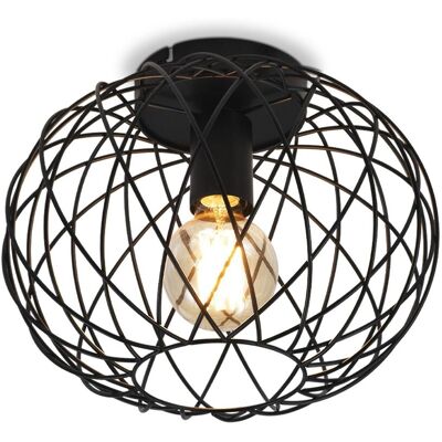 NETTLIFE E27 musta vintage metallivalaisin 30cm 40W teollisuustyylin kattolamppu olohuoneeseen makuuhuoneeseen tai keittiöön NETTLIFE E27 musta vintage metallivalaisin 30cm 40W teollisuustyylin kattolamppu olohuoneeseen makuuhuoneeseen tai keittiöön