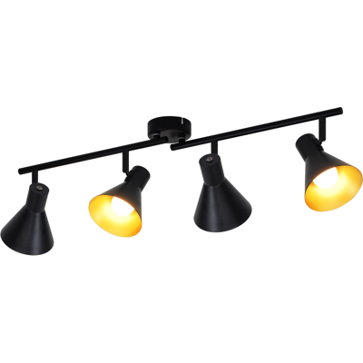 NETTLIFE 4 spottivalaisin kattovalaisin olohuoneeseen musta vintage 71CM E14 metalli 330° kääntyvä teollinen makuuhuoneeseen keittiöön eteiseen NETTLIFE 4 spottivalaisin kattovalaisin olohuoneeseen musta vintage 71CM E14 metalli 330° kääntyvä teollinen makuuhuoneeseen keittiöön eteiseen