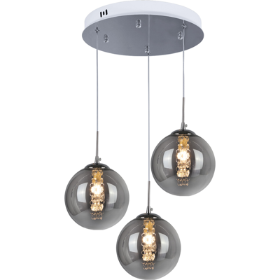 NETTLIFE riippuvalaisin, harmaa, lasi, halkaisija, 28cm, G9, 3 Valoa, moderni Väri, ruokapöytävalaisin Keittiön, olohuoneen Valaisin NETTLIFE riippuvalaisin, harmaa, lasi, halkaisija, 28cm, G9, 3 Valoa, moderni Väri, ruokapöytävalaisin Keittiön, olohuoneen Valaisin