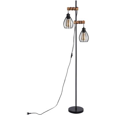 NETTLIFE lattiavalaisin – teollinen musta metallivalaisin häkkivarjostimella, 2×E27, 152 cm (ilman polttimoita) NETTLIFE lattiavalaisin – teollinen musta metallivalaisin häkkivarjostimella, 2×E27, 152 cm (ilman polttimoita)