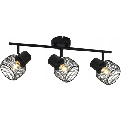 NETTLIFE - kattovalaisin, 3 pistettä, max. 25W, E27, musta Kattoon KiinnitettäväVintage - metallipolttimo Kääntyvä, 330° NETTLIFE - kattovalaisin, 3 pistettä, max. 25W, E27, musta Kattoon KiinnitettäväVintage - metallipolttimo Kääntyvä, 330°