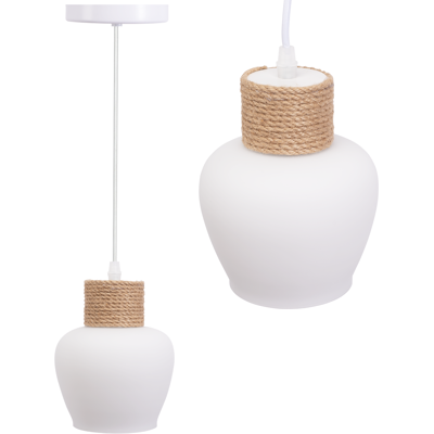 TOOLIGHT riippuvalaisin APP1591-1CP BOHO Valkoinen-beige, 14x14x17cm TOOLIGHT riippuvalaisin APP1591-1CP BOHO Valkoinen-beige, 14x14x17cm