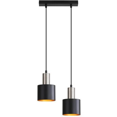 NETTLIFE Ruokapöydän riippuvalaisin, E27, vintage, 2 lamppua, musta-kulta NETTLIFE Ruokapöydän riippuvalaisin, E27, vintage, 2 lamppua, musta-kulta