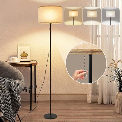 ZMH LED-retrolattiavalaisin himmentimellä, kangasvarjostin, olohuoneeseen ja kaapelikytkimellä ZMH LED-retrolattiavalaisin himmentimellä, kangasvarjostin, olohuoneeseen ja kaapelikytkimellä
