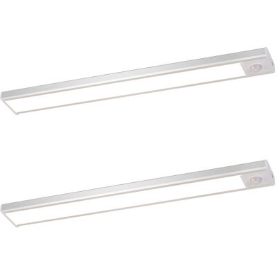 NETTLIFE 2 x LED-kaapinalusvalaisin liiketunnistimella, USB-ladattava, 1500 mAh, ihanteellinen vaatekaappiin, eteiseen tai komeroon NETTLIFE 2 x LED-kaapinalusvalaisin liiketunnistimella, USB-ladattava, 1500 mAh, ihanteellinen vaatekaappiin, eteiseen tai komeroon