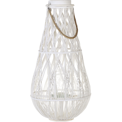 Beliani Lyhty TONGA bambu 77 cm Valkoinen Beliani Lyhty TONGA bambu 77 cm Valkoinen