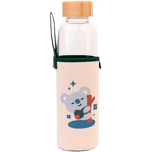 Line Friends Bt21 Lasinen juomapullo 500ml, uudelleenkäytettävä, KOYA-kuvio, kotelolla Line Friends Bt21 Lasinen juomapullo 500ml, uudelleenkäytettävä, KOYA-kuvio, kotelolla
