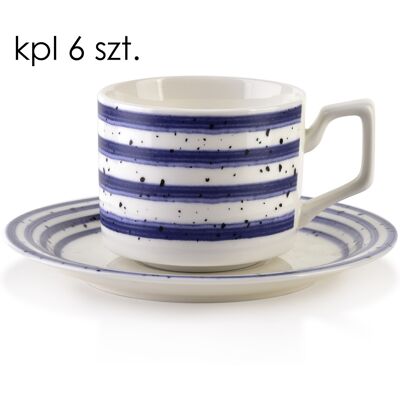 MONDEX Kuppi- ja aluslautassetti posliini Affekdesign JOY 210 ml sininen 6 kpl MONDEX Kuppi- ja aluslautassetti posliini Affekdesign JOY 210 ml sininen 6 kpl