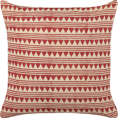 Beliani Koristetyyny DEGLUPTA 45 x 45 cm Puuvilla Punainen Siksak-kuvio Beliani Koristetyyny DEGLUPTA 45 x 45 cm Puuvilla Punainen Siksak-kuvio