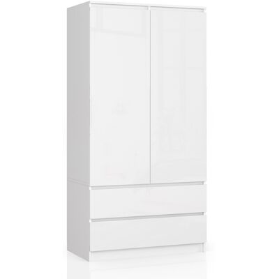 Akord Vaatekaappi Valkoinen/Valkoinen Kiiltävä 90x51x180 Akord Vaatekaappi Valkoinen/Valkoinen Kiiltävä 90x51x180