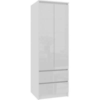 Akord Vaatekaappi Star Valkoinen/Valkoinen Kiiltävä 60x51x180 Akord Vaatekaappi Star Valkoinen/Valkoinen Kiiltävä 60x51x180