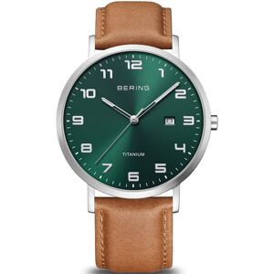 Bering Miesten kello 18640-568 Titanium Vihreä/Nahka Ø40 mm Bering Miesten kello 18640-568 Titanium Vihreä/Nahka Ø40 mm