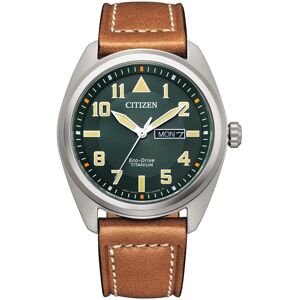 Citizen Miesten kello BM8560-11X Classic Vihreä/Nahka Ø42 mm Citizen Miesten kello BM8560-11X Classic Vihreä/Nahka Ø42 mm