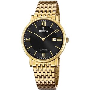 Festina Miesten kello F20020-3 Swiss Made Musta/Kullansävytetty Festina Miesten kello F20020-3 Swiss Made Musta/Kullansävytetty