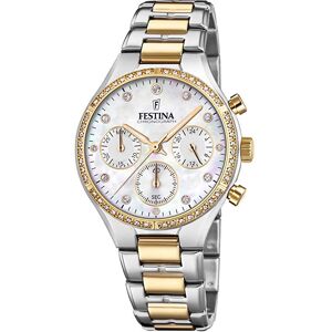 Festina Naisten kello F20402-1 Valkoinen/Kullansävytetty teräs Ø36 Festina Naisten kello F20402-1 Valkoinen/Kullansävytetty teräs Ø36