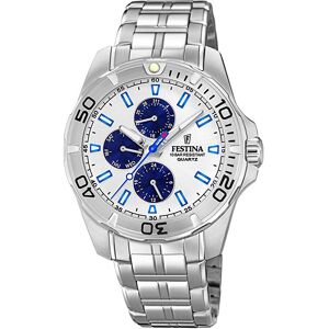 Festina Miesten kello F20445-1 Valkoinen/Teräs Ø43 mm Festina Miesten kello F20445-1 Valkoinen/Teräs Ø43 mm