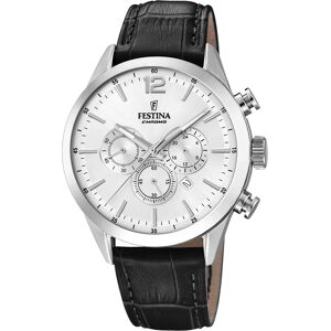 Festina Miesten kello F20542-1 Timeless Hopea/Nahka Ø44 mm Festina Miesten kello F20542-1 Timeless Hopea/Nahka Ø44 mm