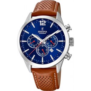 Festina Miesten kello F20542-3 Timeless Sininen/Nahka Ø43.5 mm Festina Miesten kello F20542-3 Timeless Sininen/Nahka Ø43.5 mm