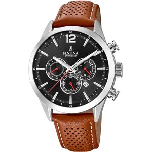 Festina Miesten kello F20542-6 Timeless Musta/Nahka Ø43.5 mm Festina Miesten kello F20542-6 Timeless Musta/Nahka Ø43.5 mm
