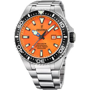 Festina Miesten kello F20663-4 Diver Oranssi/Teräs Ø45.7 mm Festina Miesten kello F20663-4 Diver Oranssi/Teräs Ø45.7 mm