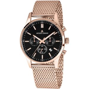 Jacques Lemans Miesten kello 1-2025I Musta/Punakultasävyinen Ø42 mm Jacques Lemans Miesten kello 1-2025I Musta/Punakultasävyinen Ø42 mm